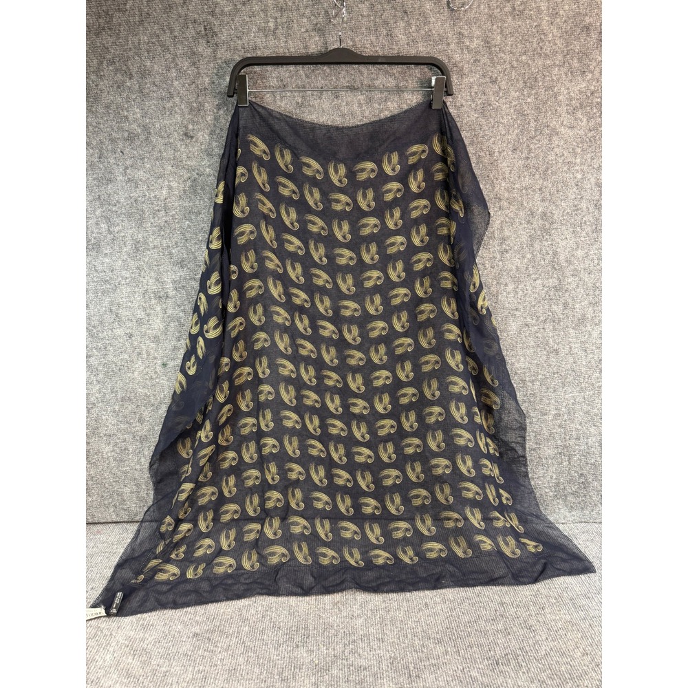 Giorgio Armani Le Collezioni Silk Scarf Black Gold Paisley Made in Italy 33x33